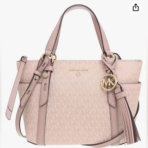 The MICHAEL Michael Kors® Sullivan Small Convertible Top Zip Tote in pink logo